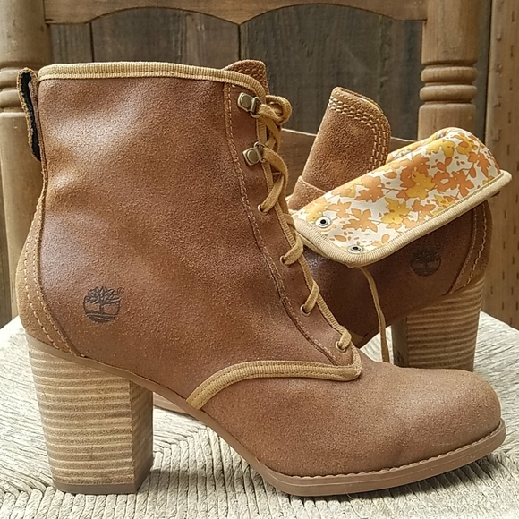 Timberland 🌻 Block heel Anckle Lace up Boot Booties - Picture 3 of 14